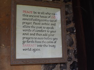 Welcome prayer on door